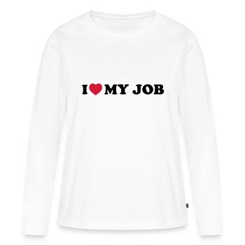I love my job - T-shirt manches longues Premium bio Femme - blanc - Devant - Julia (174cm)