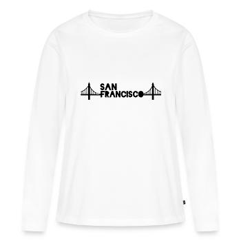 San Francisco - T-shirt manches longues Premium bio Femme - blanc - Devant - Julia (174cm)