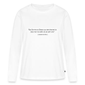 citations - T-shirt manches longues Premium bio Femme - blanc - Devant - Julia (174cm)
