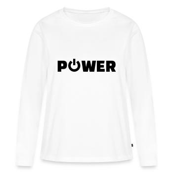 Power - Women's Premium Organic Long Sleeve Shirt - white - Front - Julia (174cm)