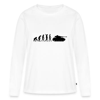 Panzer - Frauen Premium Bio Langarmshirt - Weiß - Vorne - Julia (174cm)