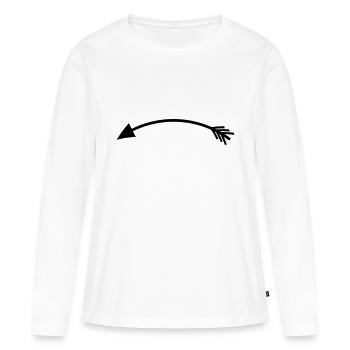 Left arrow - Women's Premium Organic Long Sleeve Shirt - white - Front - Julia (174cm)