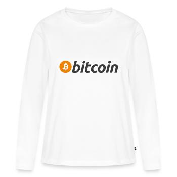 Bitcoin BTC: Official Logo - Women's Premium Organic Long Sleeve Shirt - white - Front - Julia (174cm)
