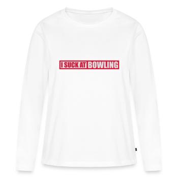 Je suis nul au bowling - T-shirt manches longues Premium bio Femme - blanc - Devant - Julia (174cm)