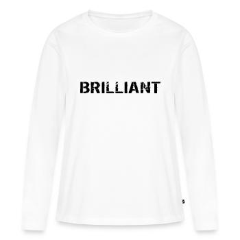 Noir brillant - T-shirt manches longues Premium bio Femme - blanc - Devant - Julia (174cm)