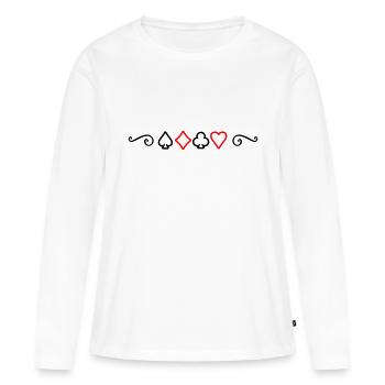 poker symbol - Frauen Premium Bio Langarmshirt - Weiß - Vorne - Julia (174cm)