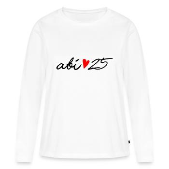 Abi 25 - T-shirt manches longues Premium bio Femme - blanc - Devant - Julia (174cm)