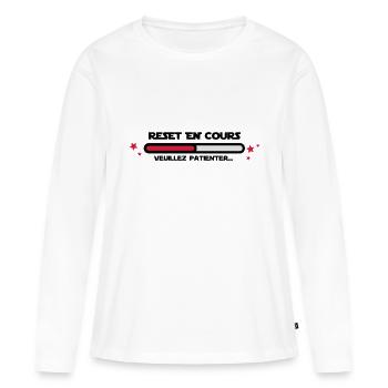 RESET en cours - T-shirt manches longues Premium bio Femme - blanc - Devant - Julia (174cm)
