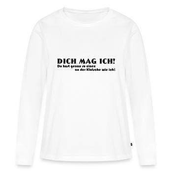 Dich mag ich - Frauen Premium Bio Langarmshirt - Weiß - Vorne - Julia (174cm)