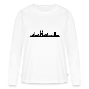 Skyline Basel - Frauen Premium Bio Langarmshirt - Weiß - Vorne - Julia (174cm)