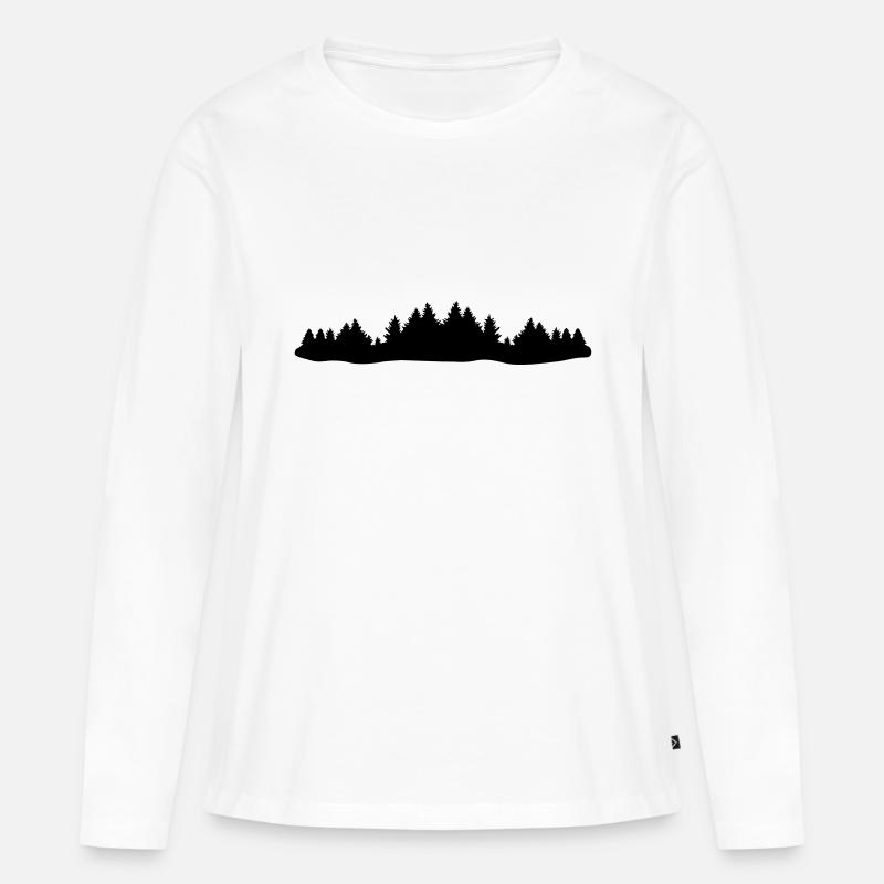Wald, Bäume - Frauen Premium Bio Langarmshirt - Weiß
