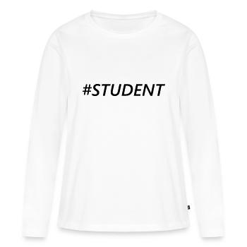 #STUDENT - Frauen Premium Bio Langarmshirt - Weiß - Vorne - Julia (174cm)