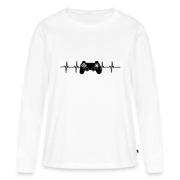 console heartbeat - Women's Premium Organic Long Sleeve Shirt - white - Front - Julia (174cm)