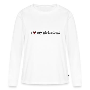 J’aime ma copine - T-shirt manches longues Premium bio Femme - blanc - Devant - Julia (174cm)