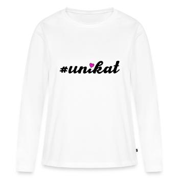 Unique - T-shirt manches longues Premium bio Femme - blanc - Devant - Julia (174cm)