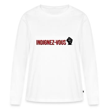 T-shirt Indignez-vous Stéphane Hessel Citoyen Enga - T-shirt manches longues Premium bio Femme - blanc - Devant - Julia (174cm)
