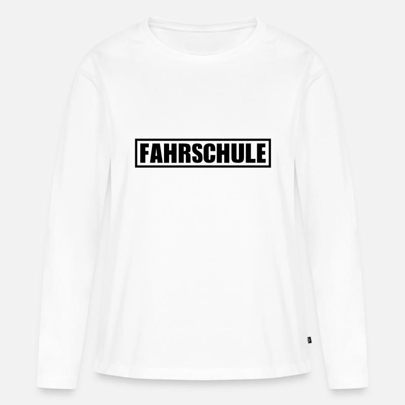 Fahrschule - Frauen Premium Bio Langarmshirt - Weiß