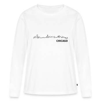 Chicago - T-shirt manches longues Premium bio Femme - blanc - Devant - Julia (174cm)