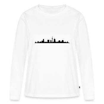 Skyline Essen NRW - Frauen Premium Bio Langarmshirt - Weiß - Vorne - Julia (174cm)