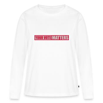 votre vote compte citation - T-shirt manches longues Premium bio Femme - blanc - Devant - Julia (174cm)