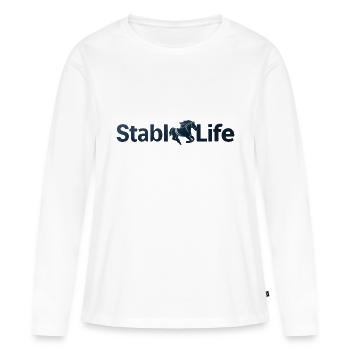 HORSE, STABLE LIFE - Women's Premium Organic Long Sleeve Shirt - white - Front - Julia (174cm)