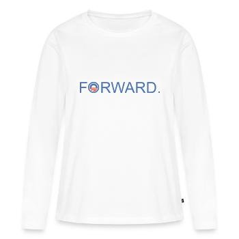 Forward Obama 2012. - Frauen Premium Bio Langarmshirt - Weiß - Vorne - Julia (174cm)