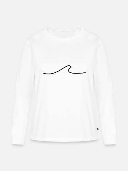 WAVE minimalistic - Frauen Premium Bio Langarmshirt - Weiß