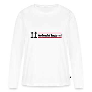 aufrecht lagern - Frauen Premium Bio Langarmshirt - Weiß - Vorne - Julia (174cm)