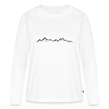 MONTAGNES Paysage Silhouette Panorama - T-shirt manches longues Premium bio Femme - blanc - Devant - Julia (174cm)