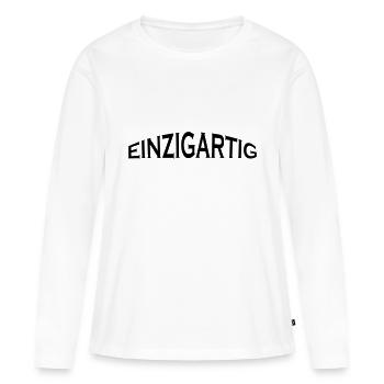 einzigartig - Frauen Premium Bio Langarmshirt - Weiß - Vorne - Julia (174cm)