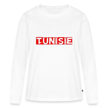 Tunisie - T-shirt manches longues Premium bio Femme - blanc - Devant - Julia (174cm)