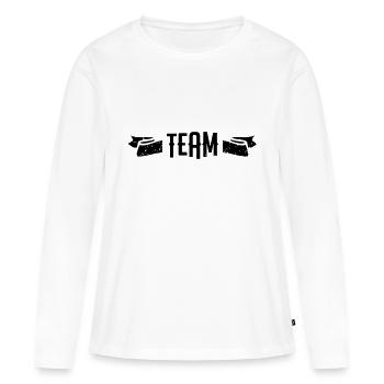 équipe - T-shirt manches longues Premium bio Femme - blanc - Devant - Julia (174cm)