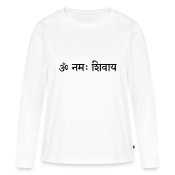 om_namah_shivaya - T-shirt manches longues Premium bio Femme - blanc - Devant - Julia (174cm)