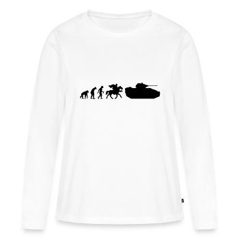 Evolution War - Frauen Premium Bio Langarmshirt - Weiß - Vorne - Julia (174cm)