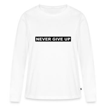 Ne jamais abandonner - T-shirt manches longues Premium bio Femme - blanc - Devant - Julia (174cm)