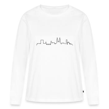 Skyline Basel - Frauen Premium Bio Langarmshirt - Weiß - Vorne - Julia (174cm)