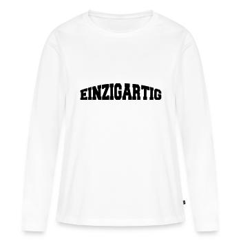 einzigartig - Frauen Premium Bio Langarmshirt - Weiß - Vorne - Julia (174cm)