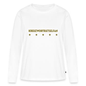 Kreuzworträtselfan Kreuzworträtsel Crosswords - Frauen Premium Bio Langarmshirt - Weiß - Vorne - Julia (174cm)