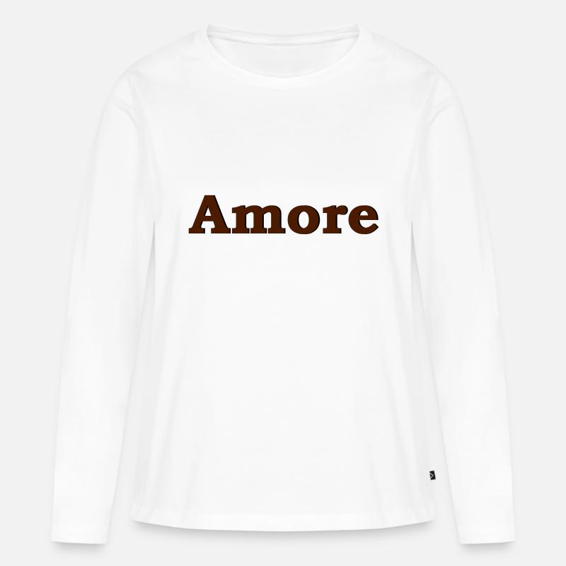 Amore - Frauen Premium Bio Langarmshirt - Weiß