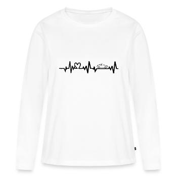 Voiture - T-shirt manches longues Premium bio Femme - blanc - Devant - Julia (174cm)