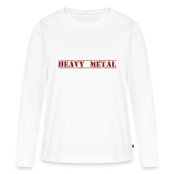HEAVY METAL - T-shirt manches longues Premium bio Femme - blanc - Devant - Julia (174cm)