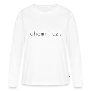 chemnitz. - Frauen Premium Bio Langarmshirt - Weiß - Vorne - Julia (174cm)