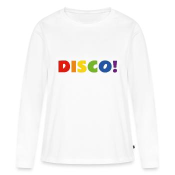 DISCO rainbow text - Women's Premium Organic Long Sleeve Shirt - white - Front - Julia (174cm)