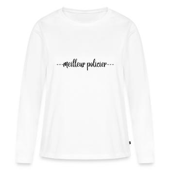 policier 2 - T-shirt manches longues Premium bio Femme - blanc - Devant - Julia (174cm)