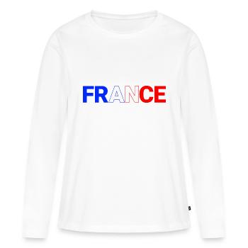 FRANCE - T-shirt manches longues Premium bio Femme - blanc - Devant - Julia (174cm)