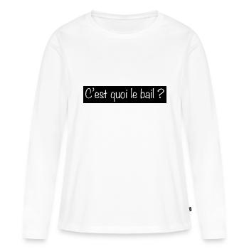 C est quoi le bail encadré - T-shirt manches longues Premium bio Femme - blanc - Devant - Julia (174cm)