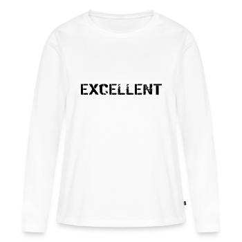 Excellent noir - T-shirt manches longues Premium bio Femme - blanc - Devant - Julia (174cm)