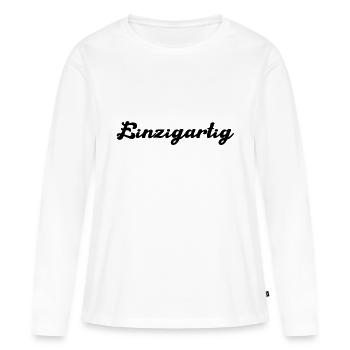 unique - T-shirt manches longues Premium bio Femme - blanc - Devant - Julia (174cm)