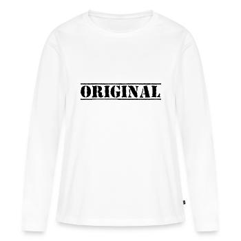 original - Frauen Premium Bio Langarmshirt - Weiß - Vorne - Julia (174cm)