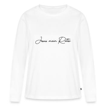 Jésus mon Sauveur - T-shirt manches longues Premium bio Femme - blanc - Devant - Julia (174cm)